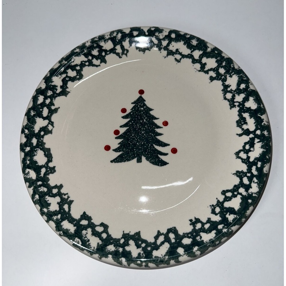 Folk Craft by Tienshan Winter Wonderland Christmas Tree Dinner Plate 10-1/4"